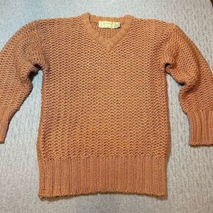 Vintage De Mura Women's V-Neck Pullover Sweater Brown Size S
